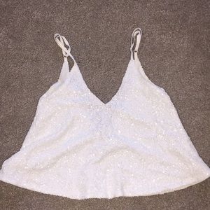 Sequin white top